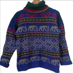 Vintage Eddie Bauer 1990’s Sweater Small Moose ❤️